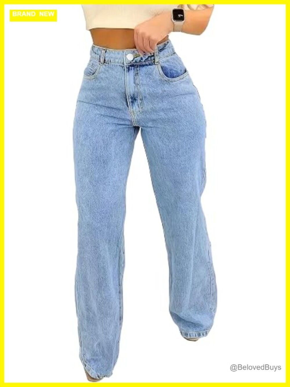 Women's Trendy Straight Wide Leg Denim Jeans - Boyfriend Fit Casual Pants